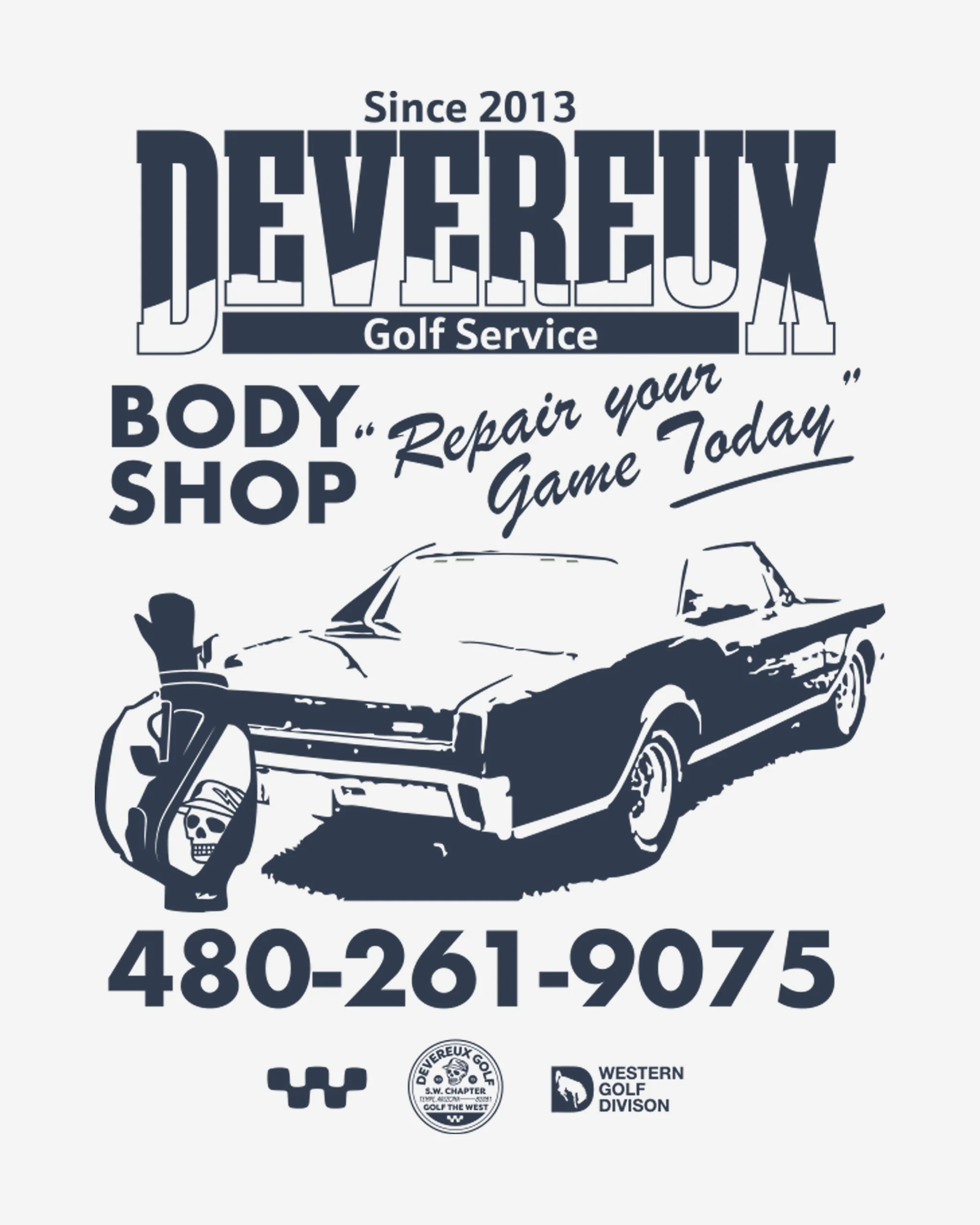 Devereux Body Shop Tee - White - Image 3