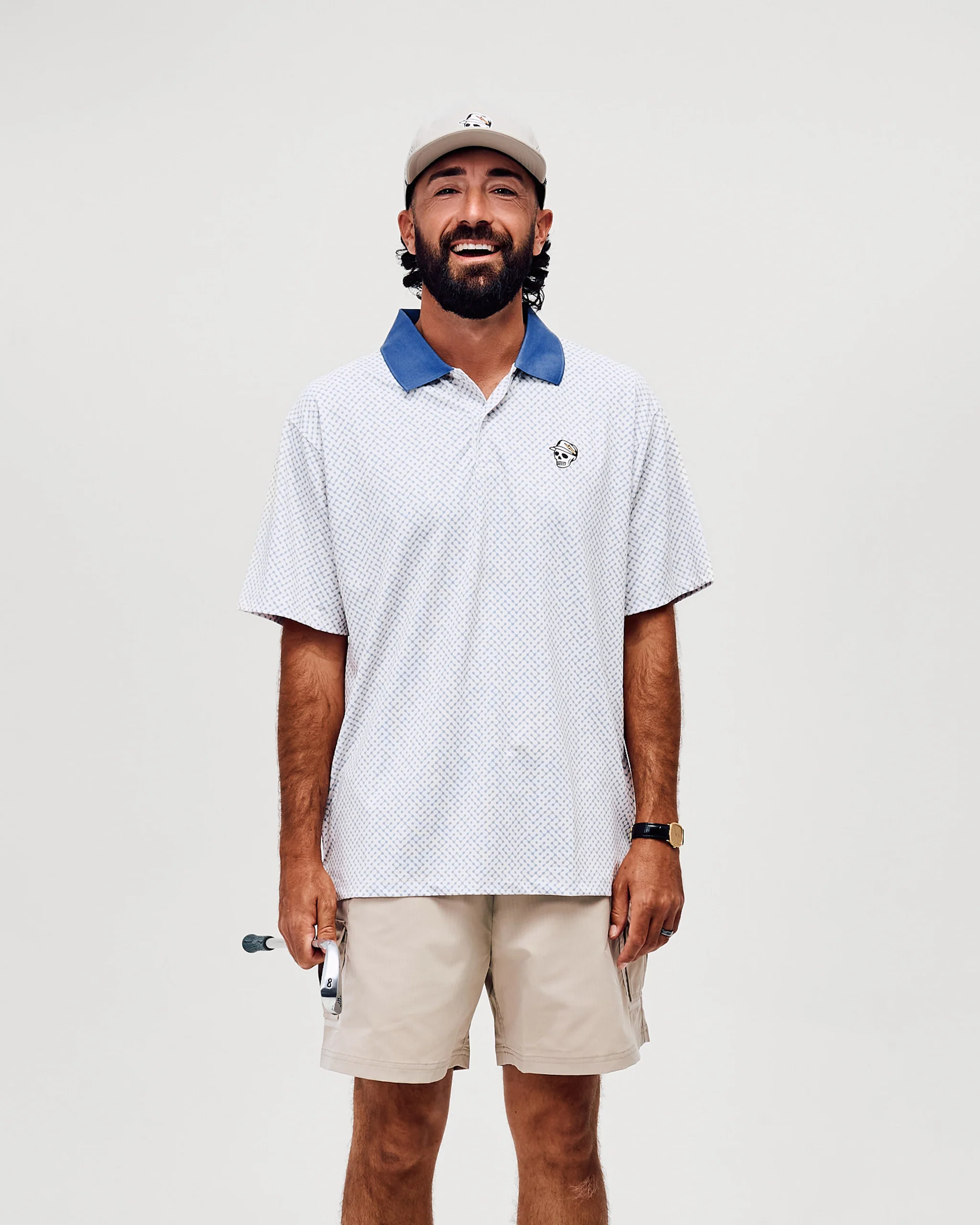 Labyrinth Polo - White / Marine Layer - Image 3
