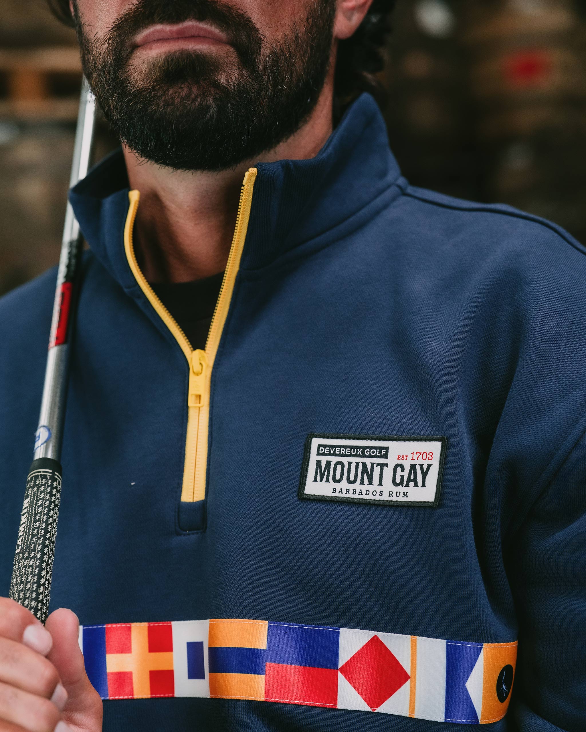 Nautical Flag QTR Zip - Navy - Image 7
