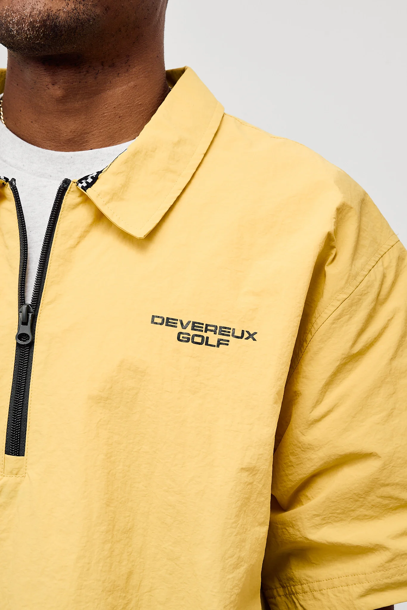 Nylon Short Sleeve Quarter Zip - Acid Yellow - Image 7
